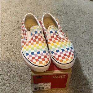 Rainbow Checkerboard Vans